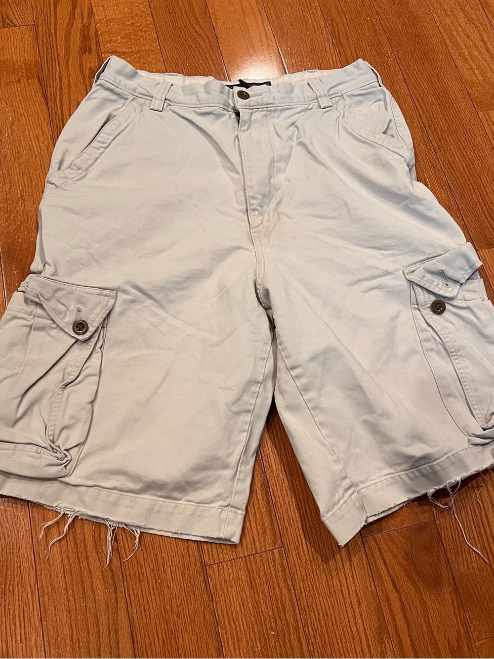 Vintage Boys Abercrombie Kids Light Khaki Cargo Shorts Size 16